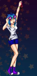 Size: 625x1276 | Tagged: artist:huaiyin, converse, derpibooru import, humanized, safe, shoes, skinny, vinyl scratch