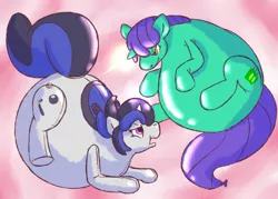 Size: 1280x914 | Tagged: artist:rawr, balloon, balloon pony, derpibooru import, fight, inflatable, inflatable pony, inflation, oc, pool toy, safe, unofficial characters only