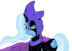 Size: 1800x1280 | Tagged: artist:cluchey, corrupted, derpibooru import, hate, nightmare trixie, nightmarified, safe, simple background, transformation, transparent background, trixie