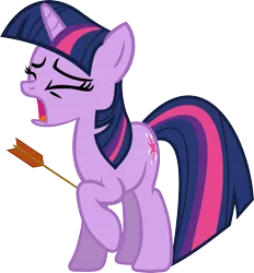 Size: 3000x3226 | Tagged: arrow, arrow in the knee, arrow to the knee, artist:erccre147, derpibooru import, pain, safe, screaming, simple background, skyrim, solo, the elder scrolls, transparent background, twilight sparkle, vector