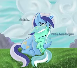 Size: 1700x1500 | Tagged: artist:sintakhra, derpibooru import, hug, lyra heartstrings, minuette, safe