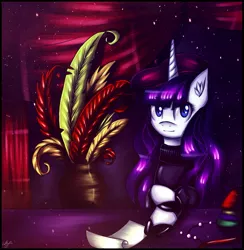 Size: 1833x1879 | Tagged: artist:crazyrainbow0, beatnik rarity, beret, clothes, derpibooru import, hat, rarity, safe, solo, sweater