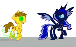 Size: 1200x751 | Tagged: safe, artist:cogweaver, derpibooru import, princess luna, oc, oc:cog weaver, robot