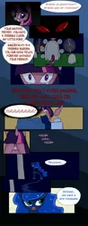 Size: 1767x4500 | Tagged: safe, artist:juanrock, derpibooru import, princess luna, twilight sparkle, twilight sparkle (alicorn), alicorn, pony, comic:eternal twilight, comic, female, immortality blues, mare