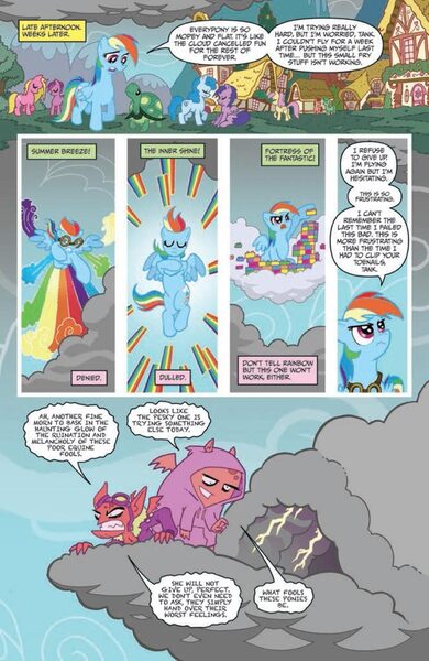 Size: 800x1230 | Tagged: safe, derpibooru import, idw, official, big boy the cloud gremlin, rainbow dash, runt the cloud gremlin, tank, cloud gremlins, pegasus, pony, idw advertisement, lego, lightning, micro-series, preview, stormcloud