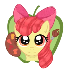 Size: 600x638 | Tagged: apple bloom, artist:talonsword, derpibooru import, paint, paintbrush, safe