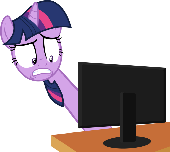 Size: 5000x4487 | Tagged: absurd resolution, .ai available, artist:the-crusius, computer, derpibooru import, do not want, monitor, reaction image, safe, simple background, transparent background, twilight sparkle, vector