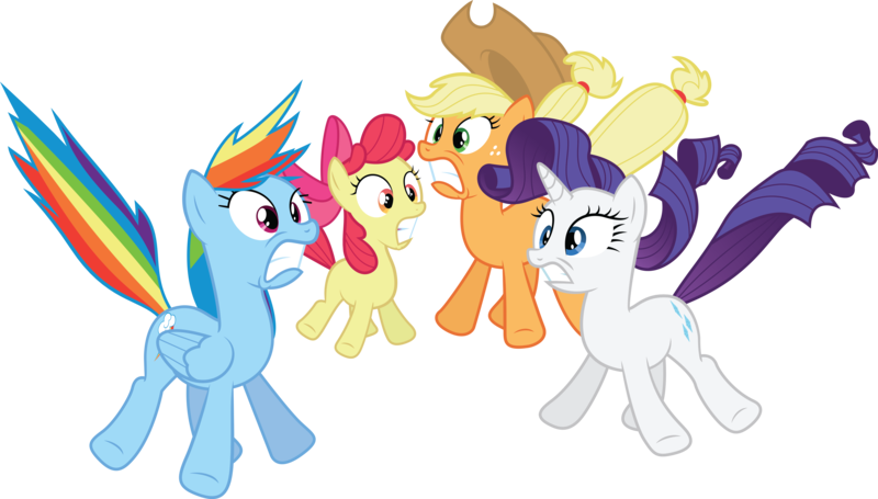 Size: 13737x7813 | Tagged: absurd resolution, apple bloom, applejack, artist:quanno3, rainbow dash, rarity, safe, scared, simple background, transparent background, vector