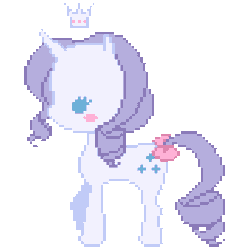 Size: 440x440 | Tagged: artist:hima-hima, crown, cute, derpibooru import, dot eyes, pixel art, raribetes, rarity, safe, solo, tail bow