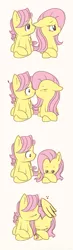 Size: 363x1250 | Tagged: adorascotch, artist:nolycs, blushing, butterscotch, comic, cute, derpibooru import, female, flutterscotch, fluttershy, kissing, male, rule 63, rule63betes, safe, selfcest, self ponidox, shipping, shyabetes, straight