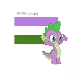 Size: 500x500 | Tagged: derpibooru import, dragon, flag, genderqueer, genderqueer pride flag, male, nonbinary, pride, pride flag, safe, simple background, solo, spike, white background
