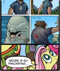 Size: 397x473 | Tagged: derpibooru import, dolphin, dr. mcninja, exploitable meme, fluttershy, meme, nature is so fascinating, safe, wat