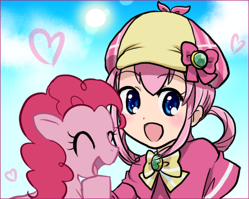 Size: 500x400 | Tagged: actor allusion, bushiroad, derpibooru import, pinkie pie, safe, sherlock shellingford, tantei opera milky holmes, voice actor joke