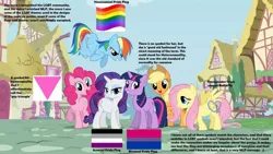 Size: 1600x900 | Tagged: analysis, applejack, artifact, asexual, asexual pride flag, bilight sparkle, bisexuality, bisexual pride flag, bi twi, derpibooru import, female, flag, fluttershy, gay pride flag, gay triangle, headcanon, heterosexual, implied butterscotch, lesbow dash, lgbt, male, mane six, /mlp/, pinkie pie, pink triangle, pride, rainbow dash, rarity, reaction image, research, safe, sexuality headcanon, source needed, straight, transgender pride flag, twilight sparkle