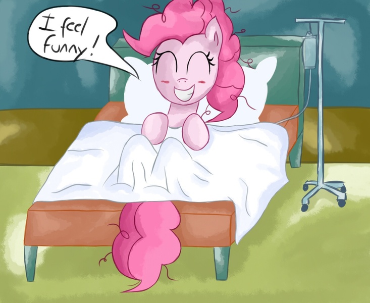 Size: 1100x900 | Tagged: safe, artist:asluc96, derpibooru import, pinkie pie, pony, hospital, solo