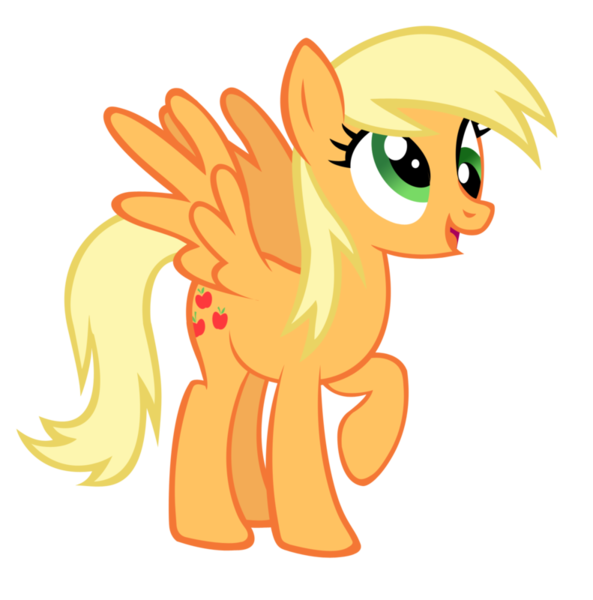 Size: 791x800 | Tagged: safe, artist:durpy, derpibooru import, applejack, derpy hooves, pegasus, pony, female, mare, palette swap, raised hoof, recolor, silly, silly pony, simple background, solo, transparent background, vector, who's a silly pony