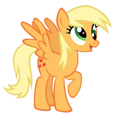 Size: 791x800 | Tagged: safe, artist:durpy, derpibooru import, applejack, derpy hooves, pegasus, pony, female, mare, palette swap, raised hoof, recolor, silly, silly pony, simple background, solo, transparent background, vector, who's a silly pony