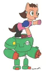 Size: 748x1174 | Tagged: artist:cqmorrell, derpibooru import, gustaff, megaman, megaman legends, ponified, safe, tron bonne