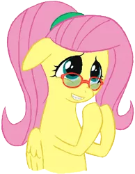 Size: 293x377 | Tagged: safe, artist:hipster-ponies, derpibooru import, fluttershy, alternate hairstyle, braces, flockdraw, glasses, solo