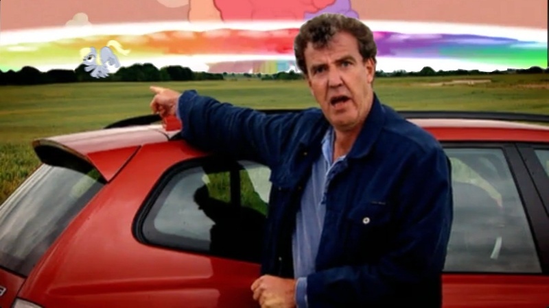 Size: 944x531 | Tagged: atomic rainboom, bmw, car, derpibooru import, derpy hooves, edit, human, jeremy clarkson, safe, top gear