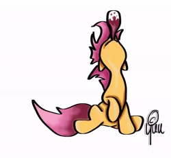 Size: 600x554 | Tagged: artist:yuukon, derpibooru import, drinking, safe, scootaloo, solo