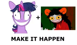 Size: 1337x796 | Tagged: aradia megido, :d, derpibooru import, exploitable meme, homestuck, make it happen, meme, meta, safe, twilight snapple, twilight sparkle