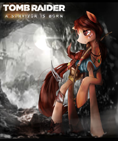 Size: 2500x3000 | Tagged: artist:dishwasher1910, derpibooru import, lara croft, ponified, safe, tomb raider