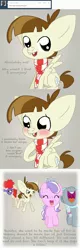 Size: 1000x3129 | Tagged: artist:minkidoodles, ask, bullying, comic, derpibooru import, diamond tiara, featherweight, featherweight responds, safe, shipping, silver spoon, teasing, text, tumblr, twist