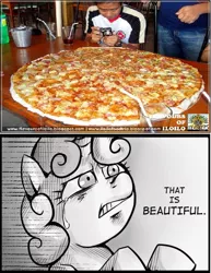 Size: 539x700 | Tagged: derpibooru import, exploitable meme, meme, pizza, safe, sweetie belle, that is beautiful