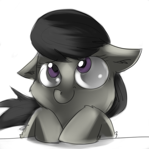 Size: 500x500 | Tagged: safe, artist:imsokyo, derpibooru import, octavia melody, earth pony, pony, cute, female, looking up, mare, simple background, smiling, solo, white background