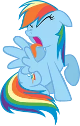 Size: 3155x5000 | Tagged: artist:crusierpl, derpibooru import, disgusted, over a barrel, rainbow dash, safe, simple background, transparent background, vector