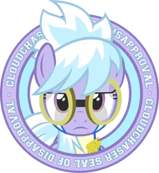 Size: 1500x1631 | Tagged: artist:kotanom, artist:thatsgrotesque, cloudchaser, derpibooru import, disapproval, goggles, safe, seal, seal of approval