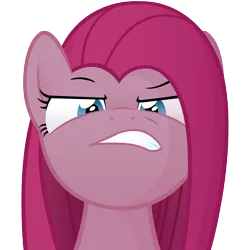 Size: 10000x10000 | Tagged: safe, artist:shinodage, derpibooru import, pinkie pie, pony, .psd available, absurd resolution, angry, from below, pinkamena diane pie, simple background, solo, transparent background, vector