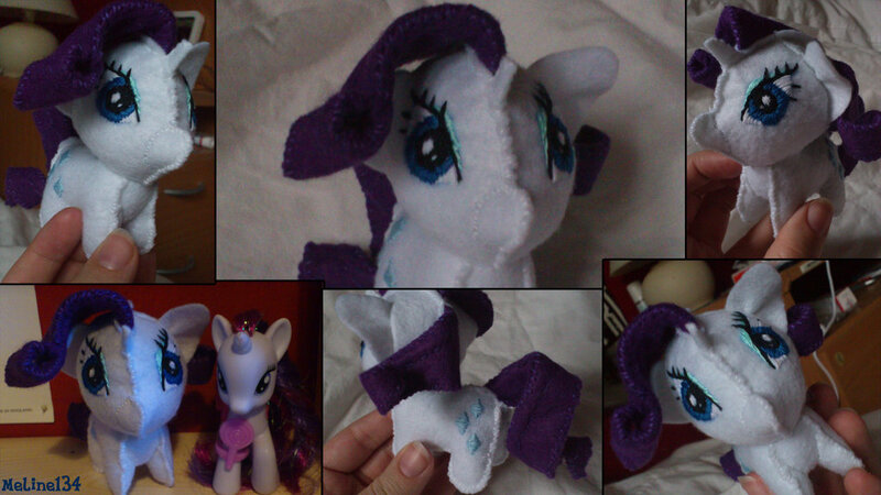 Size: 1024x576 | Tagged: safe, artist:meline134, derpibooru import, rarity, pony, unicorn, equestriaforever.com, felt, handmade, irl, photo, plushie