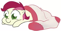 Size: 1140x573 | Tagged: artist:egophiliac, clothes, cute, derpibooru import, edit, filly, prone, recolor, roseluck, safe, smiling, sock, sock filly, socks, solo