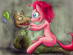 Size: 1600x1200 | Tagged: acme, artist:darkdoomer, balloon, derpibooru import, dynamite, eating, execution, fun, furry, jackal, marine, murder, party, pinkie pie, semi-grimdark, soldier