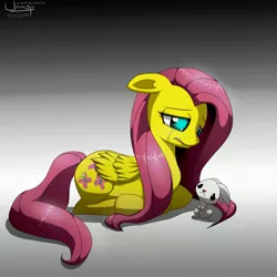 Size: 3333x3333 | Tagged: angel bunny, artist:unnop64, crying, derpibooru import, fluttershy, high res, sad, safe