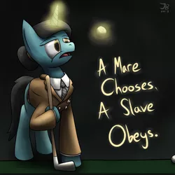 Size: 1000x1000 | Tagged: andrew ryan, artist:reakkorshrike, bioshock, derpibooru import, ponified, rule 63, safe