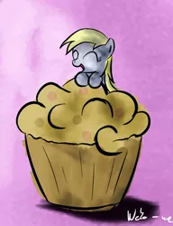 Size: 1280x1667 | Tagged: safe, artist:neko-me, derpibooru import, derpy hooves, pegasus, pony, 30 minute art challenge, female, giant muffin, mare, muffin