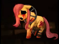 Size: 480x360 | Tagged: amnesiashy, amnesia the dark descent, amnesia the dark descent: justine, blood, derpibooru import, female, floppy ears, fluttershy, grimdark, solo, source needed, suitor, suitorshy, useless source url
