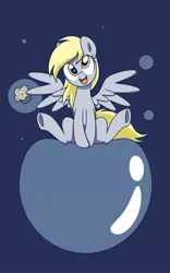 Size: 707x1131 | Tagged: safe, artist:steffy-beff, derpibooru import, derpy hooves, pegasus, pony, bubble, cute, female, mare, muffin, smiling, solo