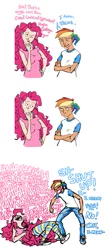 Size: 507x1168 | Tagged: safe, artist:scorpiordinance, derpibooru import, pinkie pie, rainbow dash, askhumanpinkiedash, blushing, female, humanized, lesbian, pinkiedash, shipping, skinny