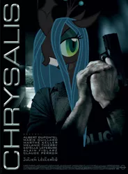 Size: 734x1000 | Tagged: derpibooru import, gun, movie poster, parody, queen chrysalis, safe