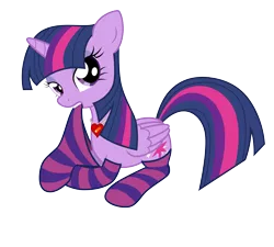 Size: 5000x4500 | Tagged: safe, artist:jcosneverexisted, artist:northernthestar, derpibooru import, twilight sparkle, twilight sparkle (alicorn), alicorn, pony, absurd resolution, clothes, female, mare, simple background, socks, solo, stockings, striped socks, transparent background, vector