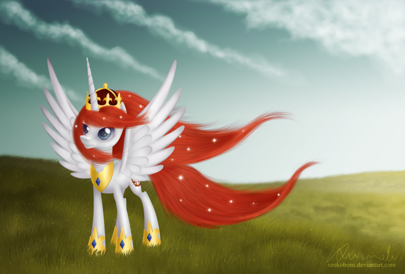 Size: 3100x2099 | Tagged: safe, artist:flerfarvet, derpibooru import, oc, oc:queen poland, ponified, unofficial characters only, alicorn, pony, alicorn oc, nation ponies, poland