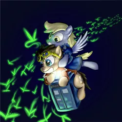 Size: 4000x4000 | Tagged: safe, artist:ykchiropter, derpibooru import, derpy hooves, doctor whooves, time turner, pegasus, pony, doctor who, female, mare, tardis