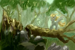 Size: 2000x1333 | Tagged: safe, artist:lukeine, derpibooru import, derpy hooves, pegasus, pony, female, forest, mare, solo