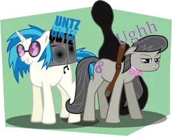 Size: 7988x6331 | Tagged: absurd resolution, artist:lukeine, cello, derpibooru import, musical instrument, octavia melody, radio, safe, vinyl scratch