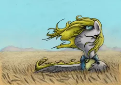 Size: 800x563 | Tagged: artist:hewison, g1, g1 to g4, generation leap, safe, solo, surprise, windswept mane, windy, wonderbolts