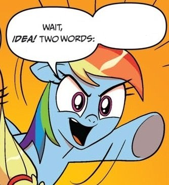 Size: 334x366 | Tagged: safe, derpibooru import, idw, applejack, rainbow dash, pegasus, pony, comic, exploitable, exploitable meme, female, meme, template, two words meme